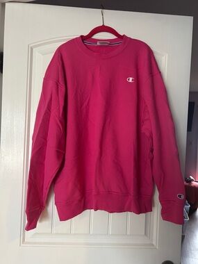 Champion Men's Crewneck Sweatshirt - Hot Pink